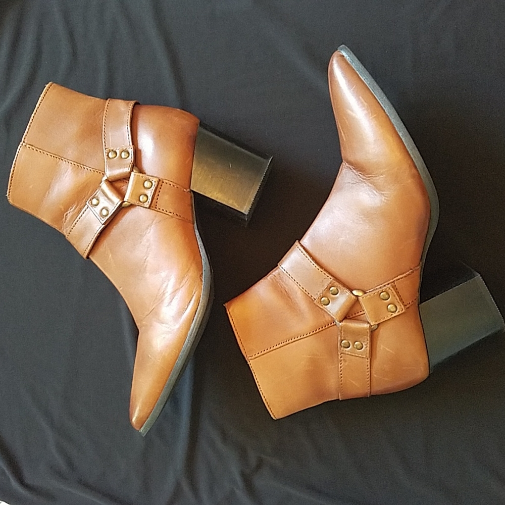Asos leather harness booties size 9